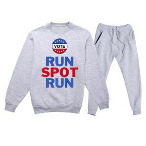 Run Spot Run. Trump And Harris Debate Premium Crewneck Sweatsuit Set