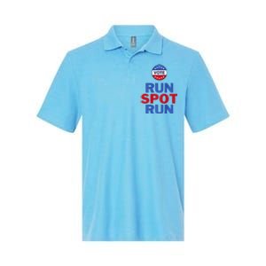 Run Spot Run. Trump And Harris Debate Softstyle Adult Sport Polo