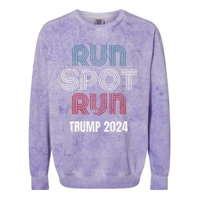 Run Spot Run Run Spot Run Trump Kamala Debate 2024 Colorblast Crewneck Sweatshirt