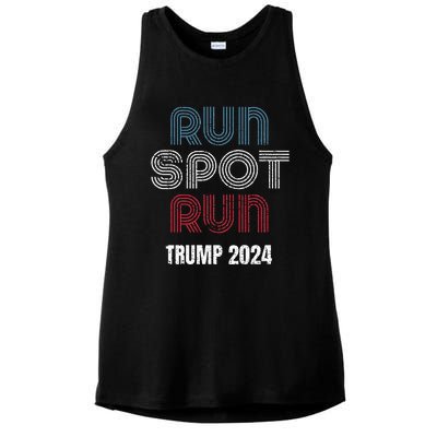 Run Spot Run Run Spot Run Trump Kamala Debate 2024 Ladies PosiCharge Tri-Blend Wicking Tank