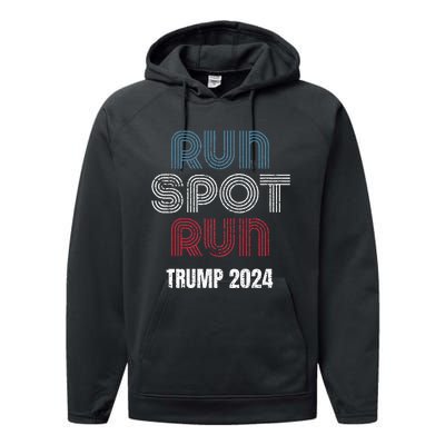 Run Spot Run Run Spot Run Trump Kamala Debate 2024 Performance Fleece Hoodie