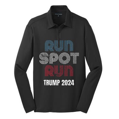 Run Spot Run Run Spot Run Trump Kamala Debate 2024 Silk Touch Performance Long Sleeve Polo