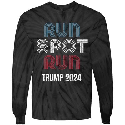 Run Spot Run Run Spot Run Trump Kamala Debate 2024 Tie-Dye Long Sleeve Shirt