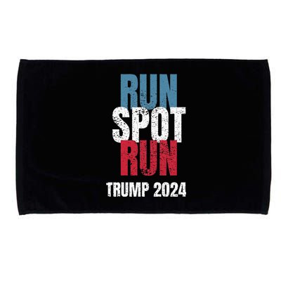 Run Spot Run Run Spot Run Trump Kamala Debate 2024 Microfiber Hand Towel