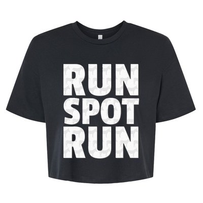 Run Spot Run Political Funny Bella+Canvas Jersey Crop Tee