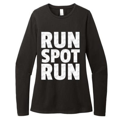 Run Spot Run Political Funny Womens CVC Long Sleeve Shirt