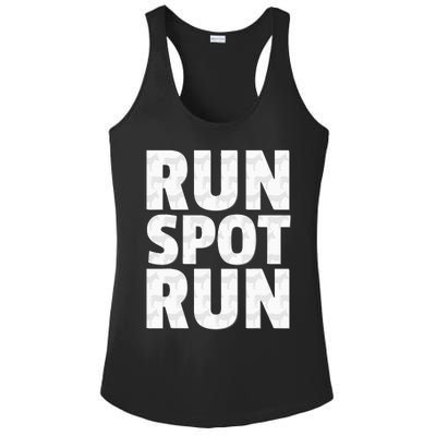 Run Spot Run Political Funny Ladies PosiCharge Competitor Racerback Tank