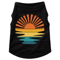 Retro Sunset Rays Wavy Vintage Retro Sunshine Sun Rays Beachy Vibes Retro Summer Doggie Tank