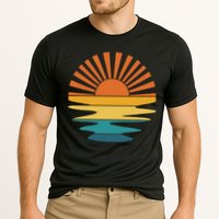Retro Sunset Rays Wavy Vintage Retro Sunshine Sun Rays Beachy Vibes Retro Summer Performance Shirt