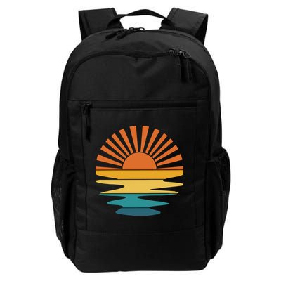 Retro Sunset Rays Wavy Vintage Retro Sunshine Sun Rays Beachy Vibes Retro Summer Backpack