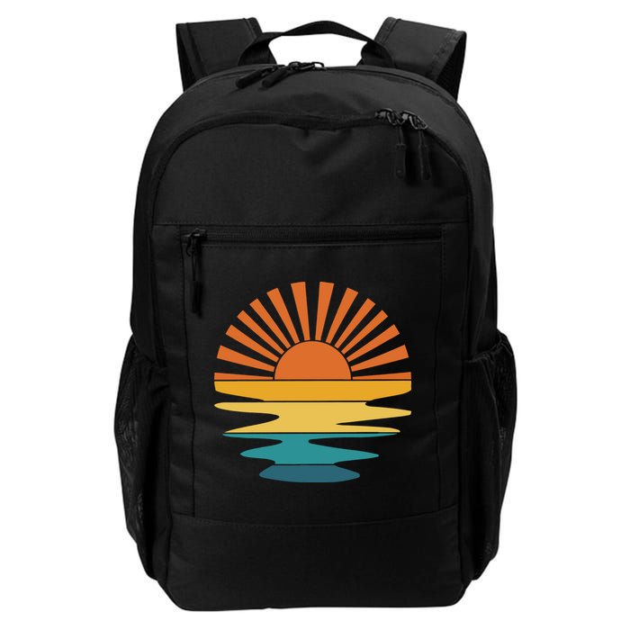 Retro Sunset Rays Wavy Vintage Retro Sunshine Sun Rays Beachy Vibes Retro Summer Backpack
