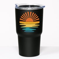 Retro Sunset Rays Wavy Vintage Retro Sunshine Sun Rays Beachy Vibes Retro Summer Tumbler