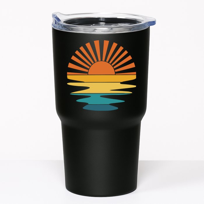 Retro Sunset Rays Wavy Vintage Retro Sunshine Sun Rays Beachy Vibes Retro Summer Tumbler