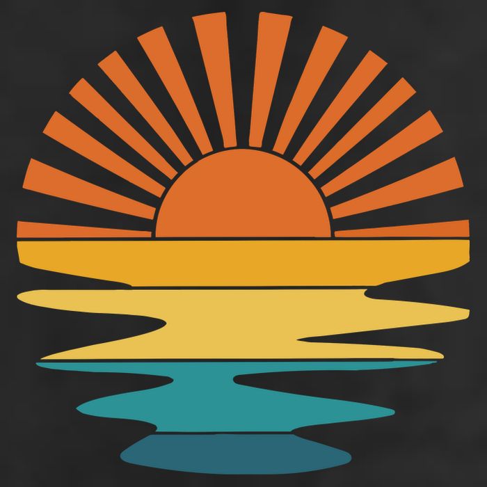 Retro Sunset Rays Wavy Vintage Retro Sunshine Sun Rays Beachy Vibes Retro Summer Golf Towel