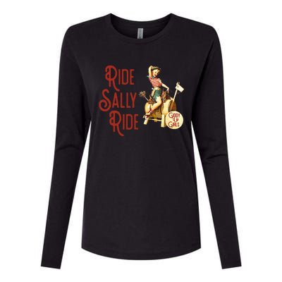 Ride Sally Ride Country Music Rodeo Womens Cotton Relaxed Long Sleeve T-Shirt