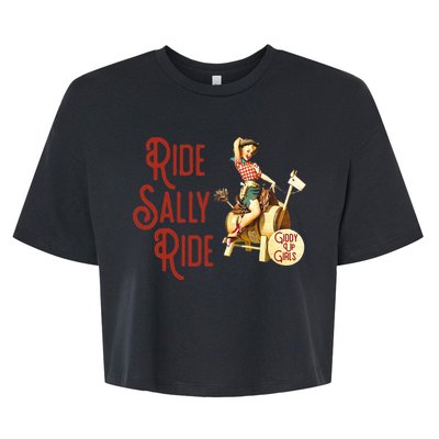 Ride Sally Ride Country Music Rodeo Bella+Canvas Jersey Crop Tee