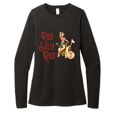 Ride Sally Ride Country Music Rodeo Womens CVC Long Sleeve Shirt