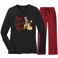 Ride Sally Ride Country Music Rodeo Women's Long Sleeve Flannel Pajama Set 