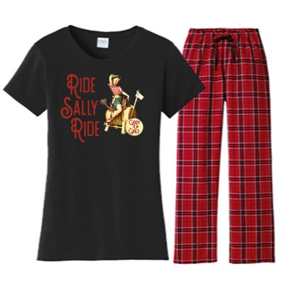 Ride Sally Ride Country Music Rodeo Women's Flannel Pajama Set