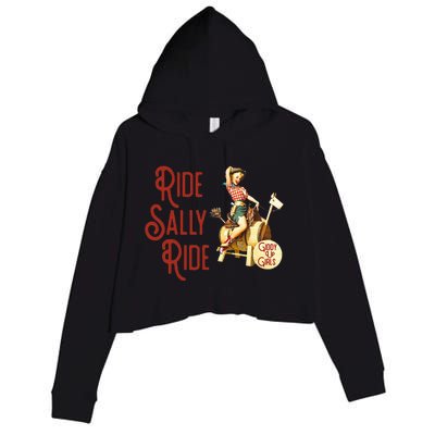 Ride Sally Ride Country Music Rodeo Crop Fleece Hoodie