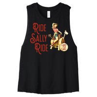 Ride Sally Ride Country Music Rodeo Women's Racerback Cropped Tank