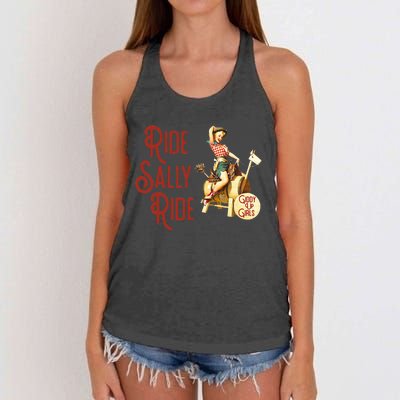 Ride Sally Ride Country Music Rodeo Women's Knotted Racerback Tank