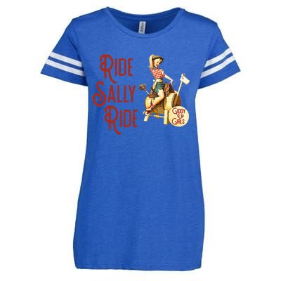 Ride Sally Ride Country Music Rodeo Enza Ladies Jersey Football T-Shirt