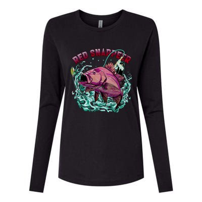 Red Snapper Womens Cotton Relaxed Long Sleeve T-Shirt