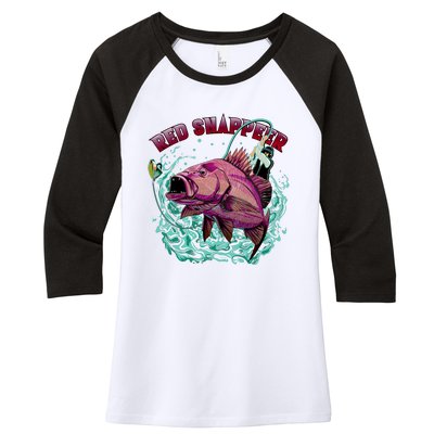 Red Snapper Women's Tri-Blend 3/4-Sleeve Raglan Shirt