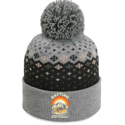 Retro Sunset River I Rafting Gift The Baniff Cuffed Pom Beanie