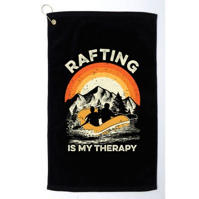 Retro Sunset River I Rafting Gift Platinum Collection Golf Towel