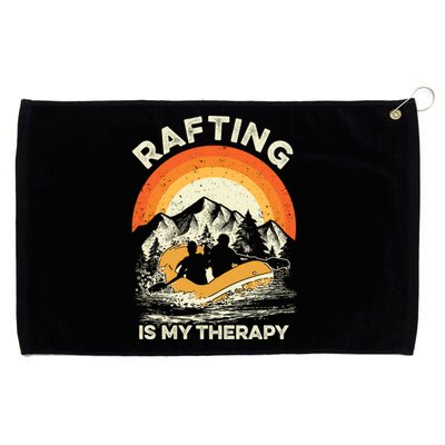 Retro Sunset River I Rafting Gift Grommeted Golf Towel