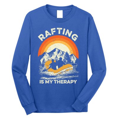 Retro Sunset River I Rafting Gift Long Sleeve Shirt