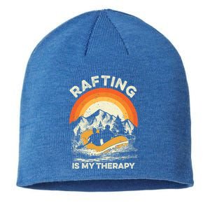 Retro Sunset River I Rafting Gift Sustainable Beanie