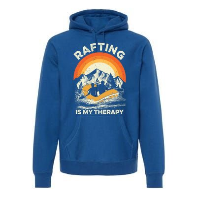 Retro Sunset River I Rafting Gift Premium Hoodie