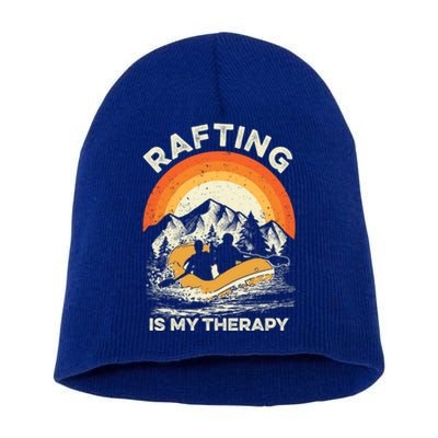 Retro Sunset River I Rafting Gift Short Acrylic Beanie