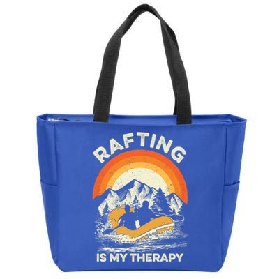 Retro Sunset River I Rafting Gift Zip Tote Bag