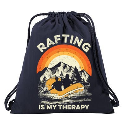 Retro Sunset River I Rafting Gift Drawstring Bag