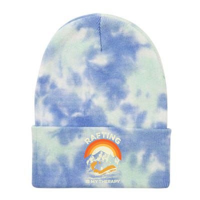 Retro Sunset River I Rafting Gift Tie Dye 12in Knit Beanie