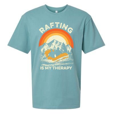 Retro Sunset River I Rafting Gift Sueded Cloud Jersey T-Shirt