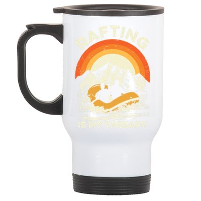 Retro Sunset River I Rafting Gift Stainless Steel Travel Mug