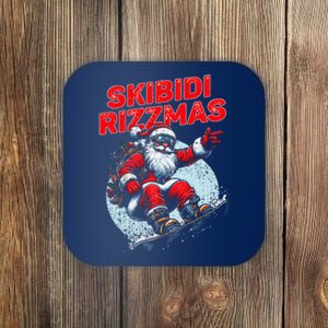 Retro Skibid.I Rizzmas Funny Santa Clause Skating Board Xmas Coaster