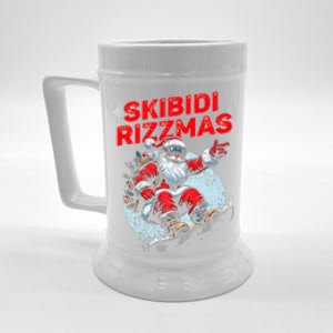 Retro Skibid.I Rizzmas Funny Santa Clause Skating Board Xmas Beer Stein