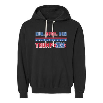 Run Spot Run Trump 2024 Garment-Dyed Fleece Hoodie