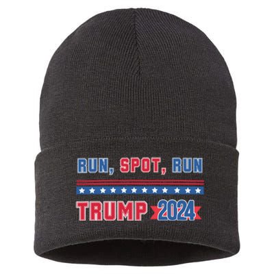 Run Spot Run Trump 2024 Sustainable Knit Beanie