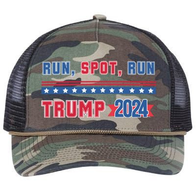 Run Spot Run Trump 2024 Retro Rope Trucker Hat Cap