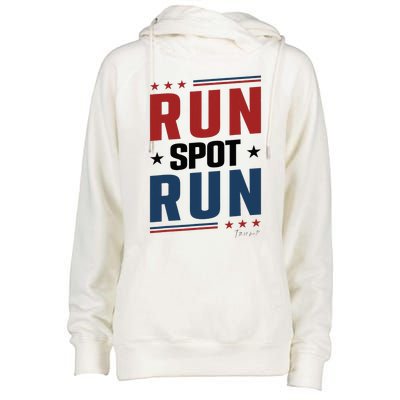 Run Spot Run Run Spot Run Trump 2024 Womens Funnel Neck Pullover Hood