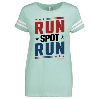 Run Spot Run Run Spot Run Trump 2024 Enza Ladies Jersey Football T-Shirt