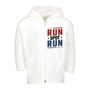 Run Spot Run Run Spot Run Trump 2024 Toddler Zip Fleece Hoodie