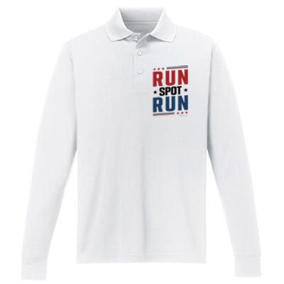 Run Spot Run Run Spot Run Trump 2024 Performance Long Sleeve Polo